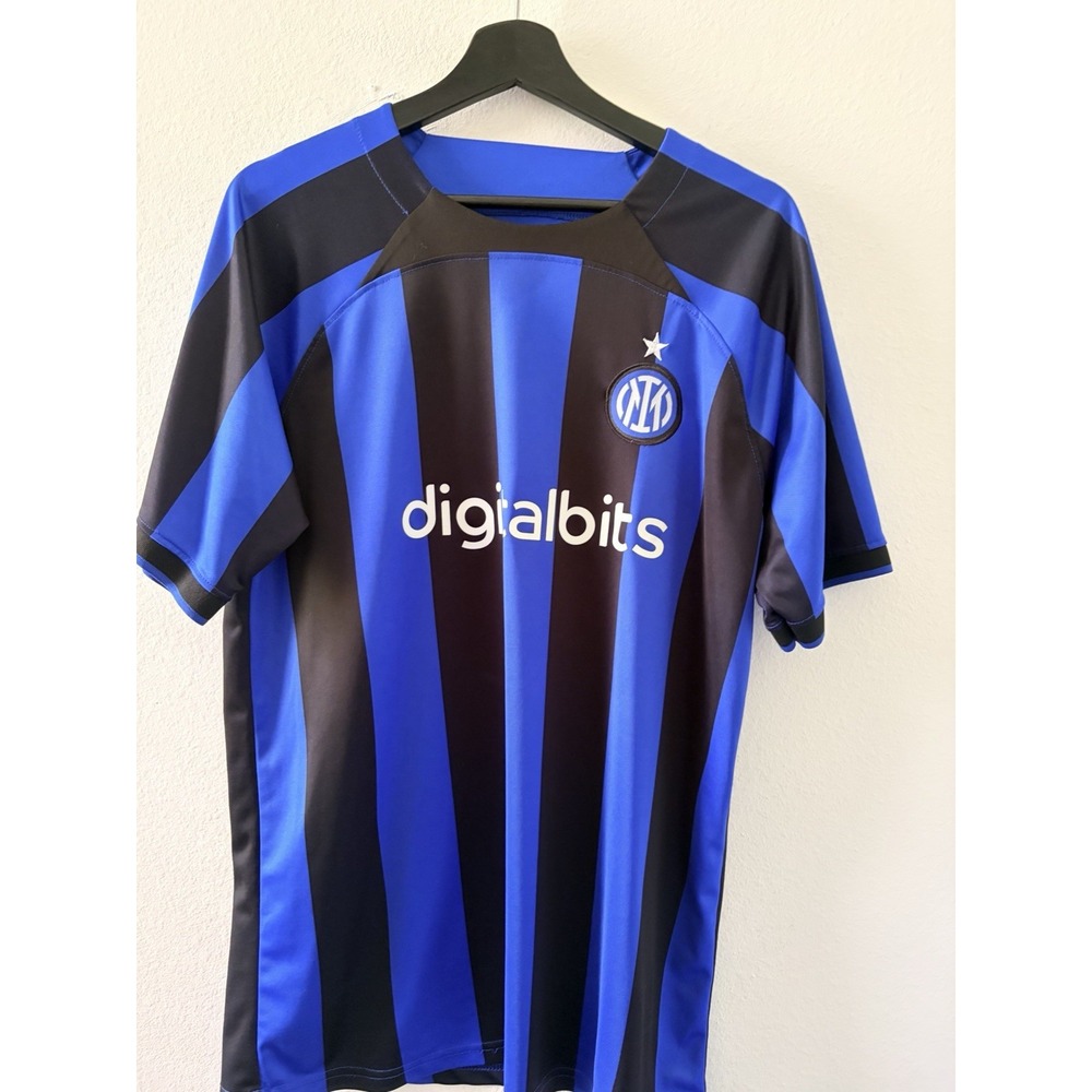 Inter Milan 2022/2023 Home Soccer Jersey Mens XL Blue Black Gomez 11 Custom